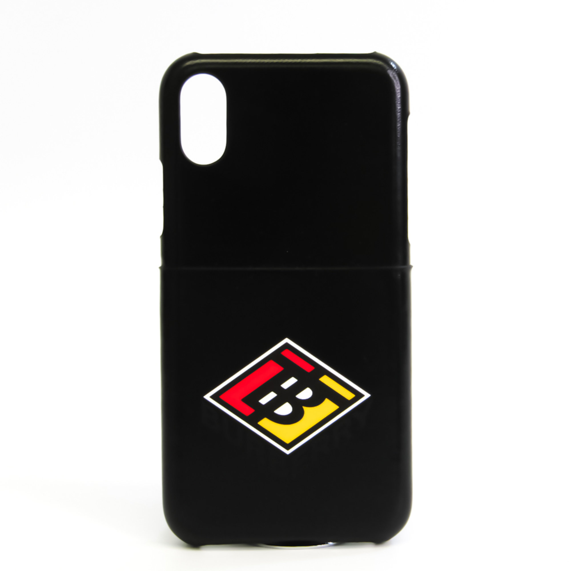 Burberry Leather Phone Bumper For Iphone X Black Tb Coin Logo 8021771